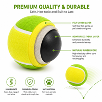 Balles de tennis personnalisées pour chiens, lot de 3, 1,5 pouce, rebond élevé, durables, jouet interactif pour chiens, plusieurs tailles et couleurs, logo OEM