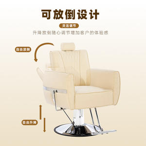 Sillón de Peluquería Reclinable de Alta Gama con Funciones de Maquillaje, Material de Acero y Poliuretano - Product Image 3