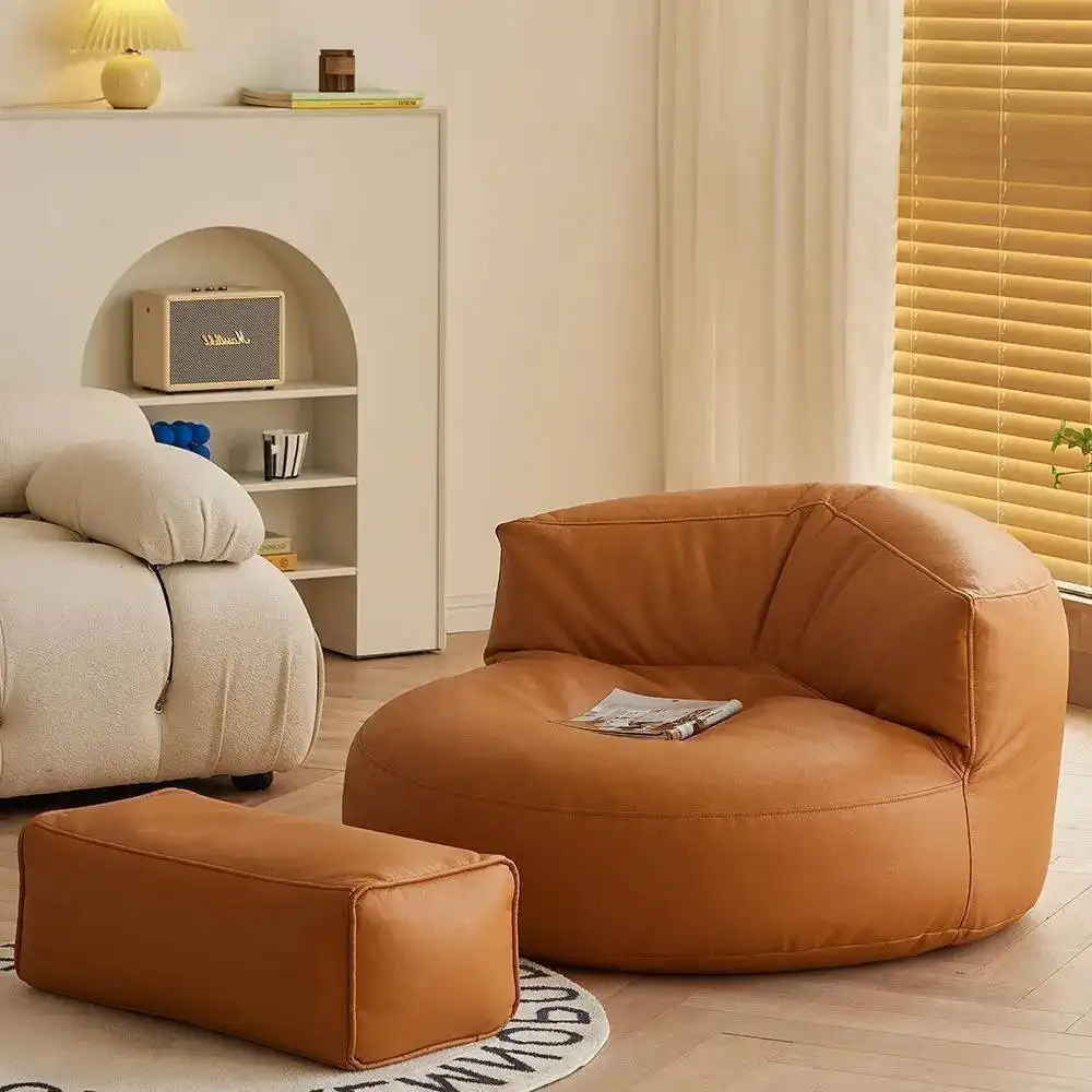 Yeni tasarım yüksek kalite kapalı özelleştirilmiş kanepe Modern sandalye lüks Pu deri tembel kanepe sandalye fasulye torbası