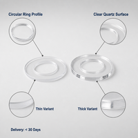 Composants de bague en quartz transparent sur mesure avec options de profil fin et épais pour l'approvisionnement industriel OEM/ODM