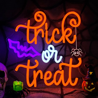 Série Halloween : Enseigne néon LED fantôme, citrouille, squelette – Lumière murale en acrylique personnalisable pour décoration murale intérieure de fête d'Halloween