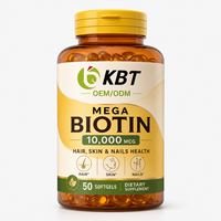 Capsules de biotine en gélules molles certifiées Halal, fabrication OEM/ODM, étiquetage privé, complément de biotine pour les cheveux