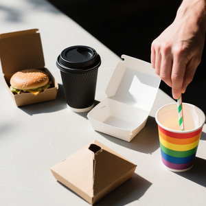 Tùy chỉnh sinh thái thân thiện nhà hàng để đi thức ăn nhanh salad <span class=keywords><strong>Hot</strong></span> Dog bao bì hộp giấy kraft gà rán Burger đưa ra <span class=keywords><strong>container</strong></span> - Product Image 2