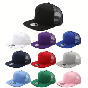 Gorra de béisbol de malla estilo hip-hop urbano para adultos, unisex, de verano, de 5 paneles, tipo trucker, con logotipo personalizado disponible, impresa con serigrafía. - Product Image 1