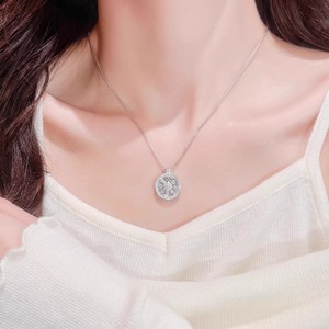 <b>Copper</b> Gold Plated Necklace With <b>Chain</b> Rotating Zircon Pendant-Light Luxury Ethnic Lovers Versatile Easy Style B735 Rotating Com - Product Image 4