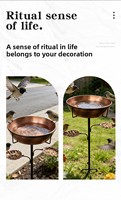 Mangeoire et abreuvoir pour oiseaux en fer, autoportants, pour l'extérieur, avec bols amovibles en forme de feuille, diamètre 30 cm, design moderne et minimaliste pour le jardin