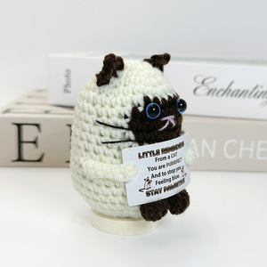 CLTF Oficina Decoración de Escritorio Creativo Dí<span class=keywords><strong>a</strong></span> de San Valentín Regalos de Cumpleaños Ganchillo Positivo Gato Siamés Muñeca para <span class=keywords><strong>Mejor</strong></span> <span class=keywords><strong>Amiga</strong></span> Novia - Product Image 3