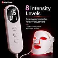 Masque de luminothérapie rouge portable Magique Power, utilisation professionnelle, masque facial en silicone, 7 couleurs LED, masque de luminothérapie rouge