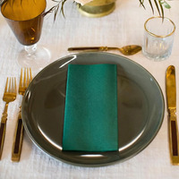 Serviettes de table jetables en papier Airlaid de qualité supérieure, aspect lin, vertes, 55 g/m², pour mariages et restaurants, vente en gros