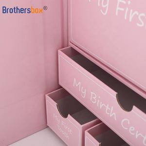 Recyclable Baby <b>Keepsake</b> Gift <b>Box</b> Set with Drawer-Custom Design Paper <b>Box</b> for Newborns - Product Image 6