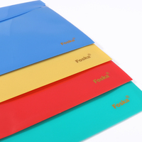 Carpeta de plástico Foska A4 y FC para oficina escolar, sobre de archivo, bolsa transparente para documentos, carpeta de archivos impermeable de PP con cierre a presión