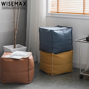 WISEMAX-muebles de estilo <span class=keywords><strong>nórdico</strong></span> para el hogar, taburete otomano de cuero con <span class=keywords><strong>relleno</strong></span> cuadrado de polipropileno, gran oferta - Product Image 4