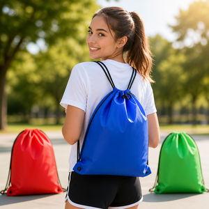 Bolsa Deportiva Impermeable con Cordón Ajustable, 40x34cm, de Nailon, Ligera, para Gimnasio, Piscina, Playa, Escuela, Senderismo, Personalizable con Logotipo, al por Mayor - Product Image 1