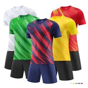Promosyon ucuz yüceltilmiş özel futbol kıyafeti üniforma futbol kulubü seti erkekler özelleştirilmiş futbol forması
