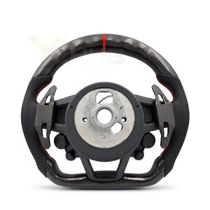 Volante Deportivo de Cuero y Fibra de Carbono con 4 Botones de Encendido y LED para <span class=keywords><strong>Audi</strong></span> R8 A3 A4 A5 A6 C7 B8.5 B9 RS3 RS5 RS6 RS7 C8 S4 S5 Q5 - Product Image 2