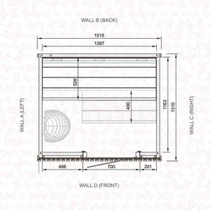 Sauna Interior Aislada de Lujo para 2 Personas, Fabricada con Madera Termotratada Natural - Product Image 4