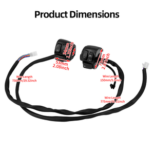 Motorcycle 1" 25mm <b>V</b>-<b>Bar</b> Handlebar Control Switch Assembly For Harley Softail Dyna Sportster Left Right Hand - Product Image 3