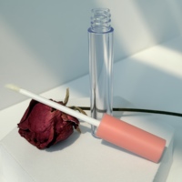 Tubes de gloss à lèvres personnalisés avec logo, fins, roses, vides, pour la vente de contenants de rouge à lèvres, impression sérigraphique, bouchon à vis