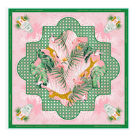 Tapis de Mahjong Américain Luxe Rose Flamme Oiseau Fourwinds 33 Pouces Surface Néoprène 3mm Épaisseur Bord Cousu Conception Étanche