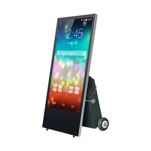 43 Zoll tragbares digitales Poster Batterie betriebener Boden Stand Display Beschilderung Ultra flacher beweglicher LCD-Werbe bildschirm Kiosk