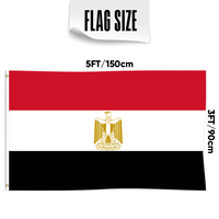 Drapeau égyptien simple face imprimé sur mesure, personnalisable pour toutes les bannières nationales et drapeaux d'affichage.