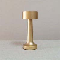 Lampe de table sans fil LED de luxe, finition aluminium oxydé noir et or, pour salle à manger, restaurant, design moderne, alimentation par batterie