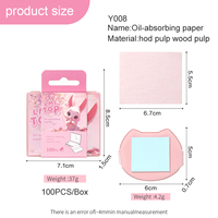 Lot de 100 feuilles de papier absorbant pour le visage avec miroir et houppette – Contrôle du sébum pour peaux grasses