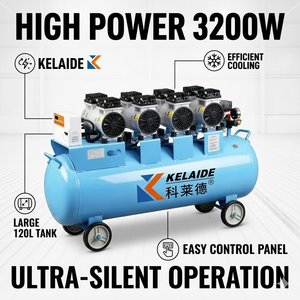 เครื่องอัดอากาศแบบลูกสูบ KELAIDE 804-120 3200W ความจุถัง 120 ลิตร อัตราการไหลสูงสุด 480 ลิตร/นาที แรงดัน 0.8Mpa แบบตั้งโต๊ะ ใช้ไฟฟ้ากระแสสลับ รุ่นอุตสาหกรรม - Product Image 3