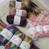 In Stock 100% Cotton Yarn Wholesale Long Distance Gradient Colorful 4 Ply Fancy Yarn for Hand knitting toys bags flowers