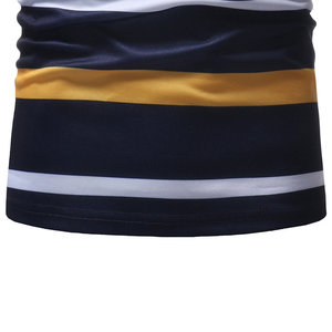 เสื้อแขนสั้นของผู้ชายผ้าคอตตอนระบายอากาศเสื้อลายทางปักโลโก้ได้ตามต้องการ - Product Image 6