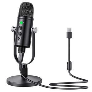 מיקרופון קונדנסר USB עם שקע אוזניות עם בקרת הד להקלטות פודקאסטים, סטרימינג ומשחקים, תוצרת עצמית - Product Image 1