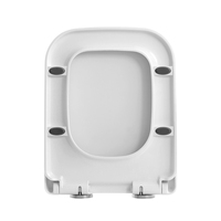 HUANGBO Couvercle de siège de toilette carré à fermeture lente en plastique UF, design moderne, pour hôtel, avec plaque tampon
