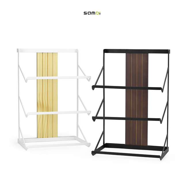 2024 New High Quality SAMDI Pine Wood & Stainless Steel Keyboard Storage Stand-Black/White for Office & Home
