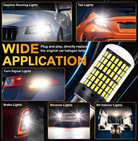 Ampoule de voiture Luz Fija Flash 12V-50V 1156 BAU15S 1157 T20 T25 7440 7443 3014 144SMD 1141 1034, clignotant, feu stop, rouge
