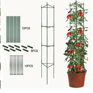Adjustable Plastic Tomato Cage for Climbing Plants Garden Trellis with Stakes for Tomato Vegetable <strong>Flower</strong> <strong>Support</strong> - Product Image 1