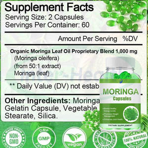 Ausreson OEM kapsul daun <span class=keywords><strong>Moringa</strong></span> murni suplemen pelangsing Label pribadi harga grosir kapsul gel lembut <span class=keywords><strong>Moringa</strong></span> organik - Product Image 4