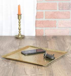 Plateau décoratif en aluminium écologique de haute qualité de finition lisse élégant décor à la maison plateaux de service à des fins d'affichage - Product Image 4