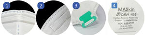 NIOSH หน้ากาก N95เครื่องช่วยหายใจ CDC แบบพับได้ MS8225ครึ่งหน้ากันฝุ่นได้รับการรับรองรูปแบบแบน - Product Image 4