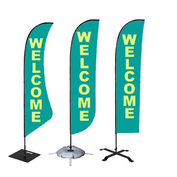 Marketing Promotional Feather Flying Flags Banners Custom Advertising waterproof Beach Flags