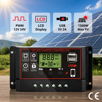 Contrôleur de charge solaire PWM 12V-48V à détection automatique pour système de panneaux solaires, certifié CE