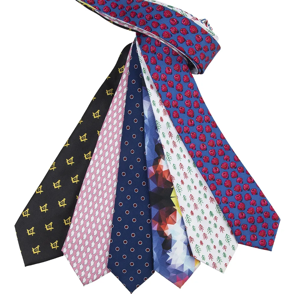 Custom Made by Necktie Manufacturer Polyester Woven Tie with Silk Print Ties Customizable Product Category