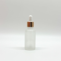 Flacon compte-gouttes en verre givré Euro transparent pour sérum et huile essentielle de soin de la peau, 5ml, 10ml, 15ml, 20ml, 30ml, 50ml, 100ml