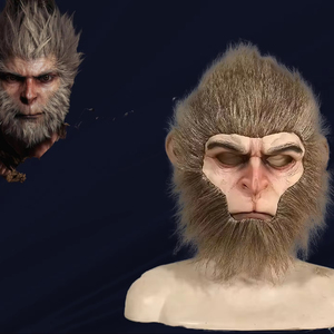 Black Myth Wukong the Monkey King Journey to the West Casco de látex de Halloween adecuado para Halloween con detalles realistas - Product Image 1