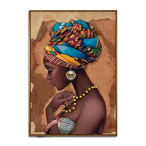 高品质大型手绘家居装饰抽象图片非洲女性艺术品现代墙面艺术帆布油画