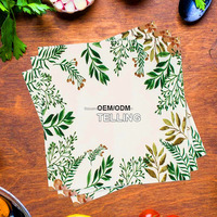 Serviettes en papier de table personnalisées de qualité magnifique 2ply design entièrement imprimé pour fête de mariage cocktail déjeuner