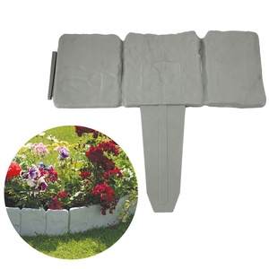 DIY Garden Decorative Grey Cobbled Stone Effect Lawn Edging <b>Border</b> for <b>Fence</b> - Product Image 1