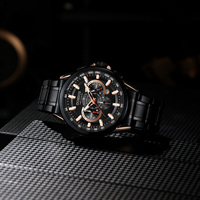 Montre-bracelet à quartz Gohuos 6003 en acier inoxydable pour homme, affichage de la date, bracelet lumineux, montre de mode pour homme, montre originale