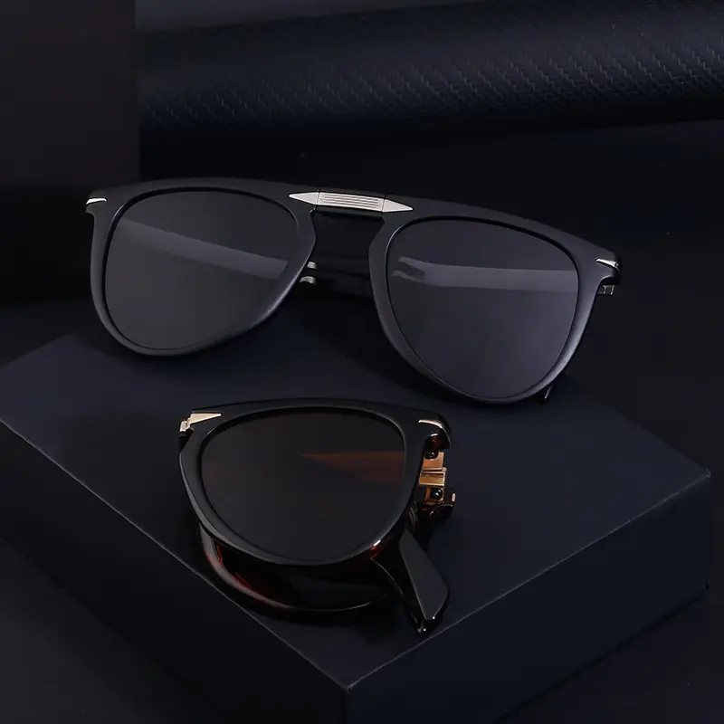 Wholesale Retro Folding Foldable Custom Logo UV400 Protection Fishing Shades Men driving Polarized Sunglasses