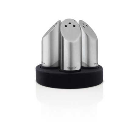 OVO Set of 4 Salt and Pepper Shakers with Tray 120ml Spice Jars Gift with Spice Rack Boxed
