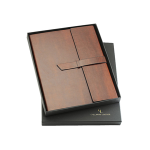 Hot Selling Luxury PU Leather Stand-Up <strong>A4</strong> Conference <strong>Portfolio</strong> with Magnets Business Gift for Filing Products - Product Image 1